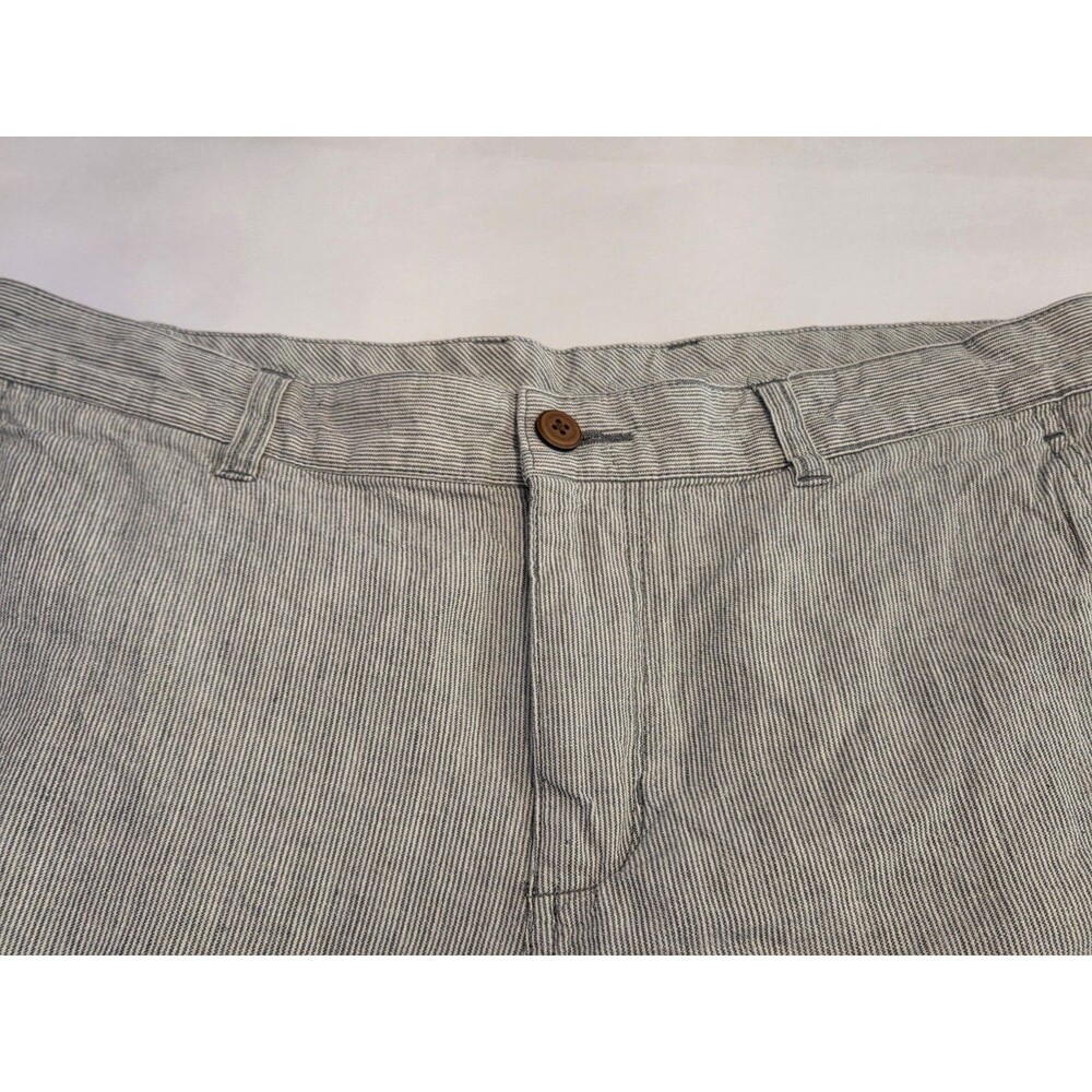Tommy Bahama Linen Shorts Mens 34 Blue Stripe Flat Front Island Casual Summer - Picture 3 of 8